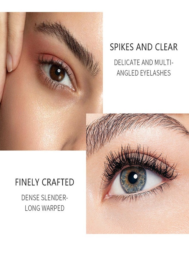 pudaier ماسكارا تكثيف الرموش مقاومة للماء وطبيعية تدوم طويلاً بفرشاة سيليكون 4D (بني)  - Image 3