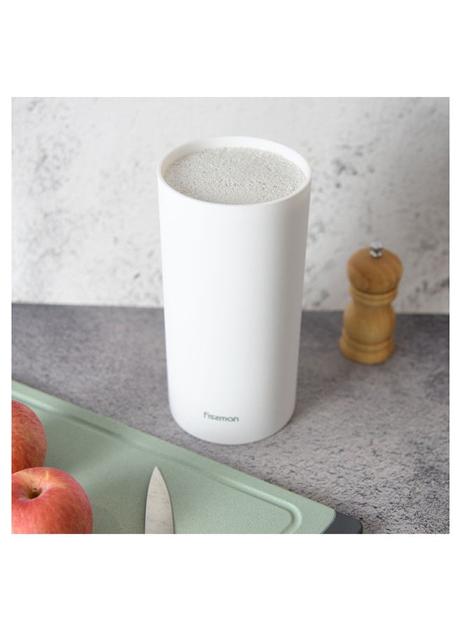 Fissman - Kitchen Knife Organizer 11x22cm Round Shaped White Plastic - Image 1