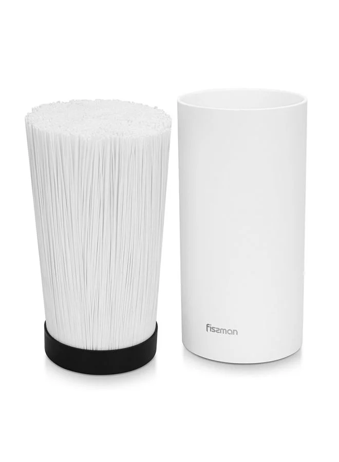 Fissman Kitchen Knife Organizer 11x22cm Round Shaped White Plastic