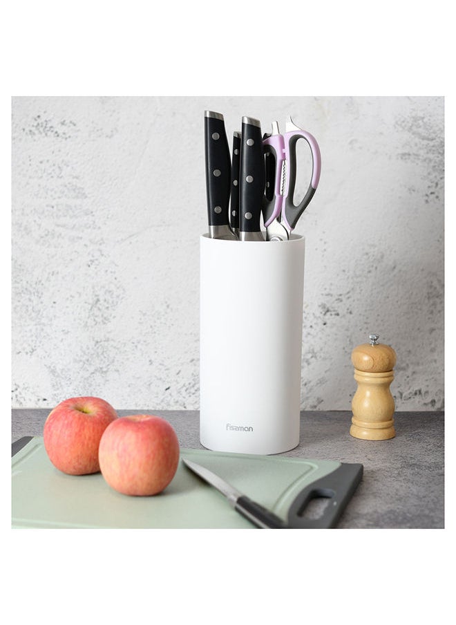 Fissman - Kitchen Knife Organizer 11x22cm Round Shaped White Plastic - Image 1