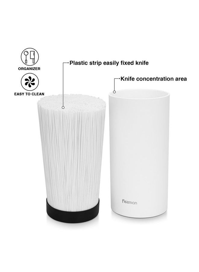 Fissman - Kitchen Knife Organizer 11x22cm Round Shaped White Plastic - Image 1