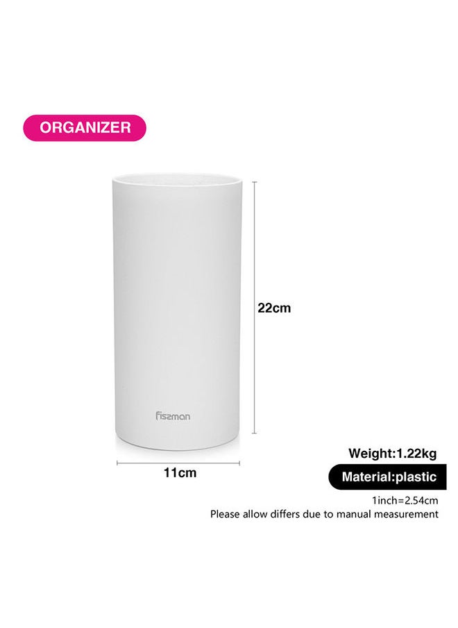 Fissman - Kitchen Knife Organizer 11x22cm Round Shaped White Plastic - Image 1