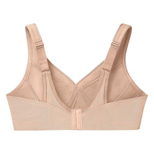 Glamorise Full Figure Plus Size MagicLift Seamless Sports Bra Wirefree #1006 Café - Image 4