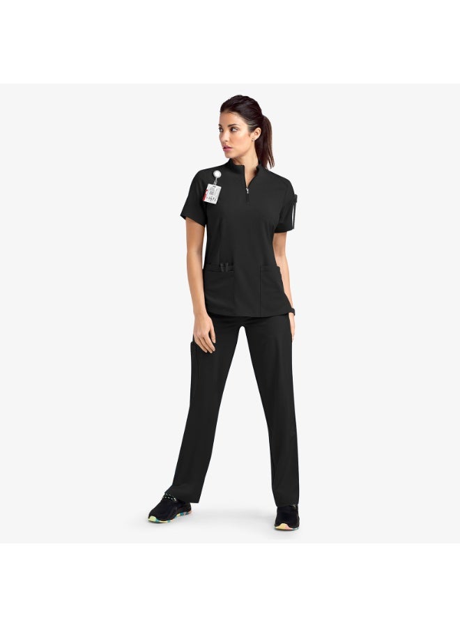 NIBEMINENT Summer Casual Stand Collar Zipper Operating Room Care Service Hospital Nurse Work Outfit - Image 1