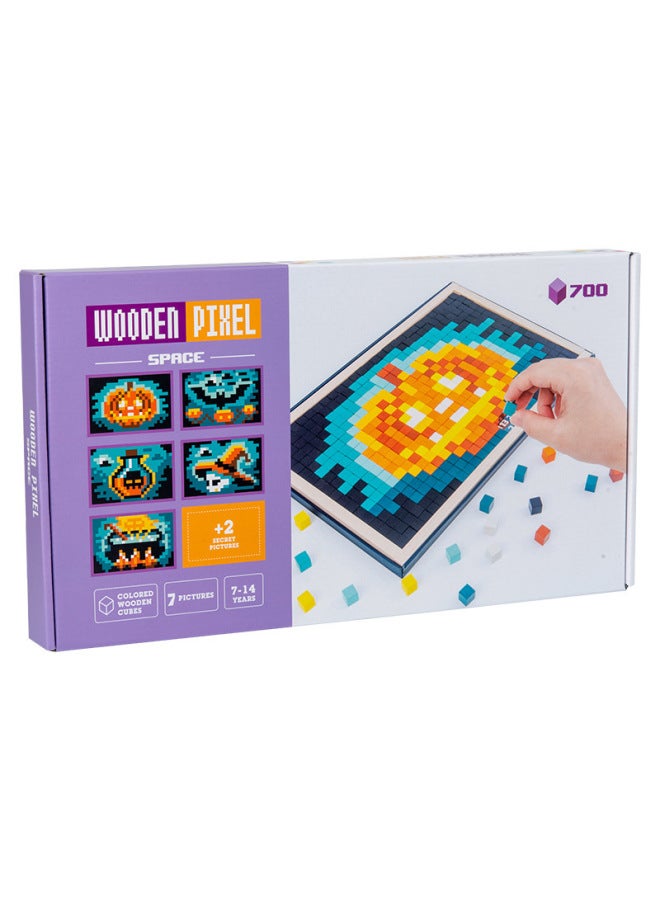 Wooden Mosaic Pixel Puzzle Children's Early Education Intelligence-benefiting Brain-moving Boys And Girls Building Blocks Toys-Color: 0.95 - Image 1