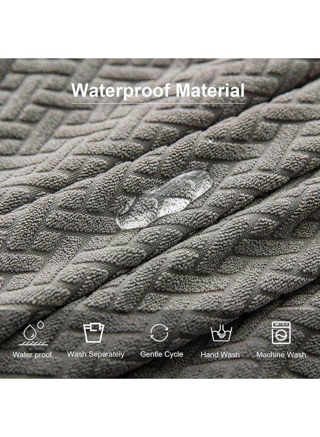 Styleys Elastic Chair Cover Stretch Removable Washable Short Jacquard Dining Chair Cover Protector Seat Slipcover (Pack of 4, Light Grey, JCMC10) - Image 5