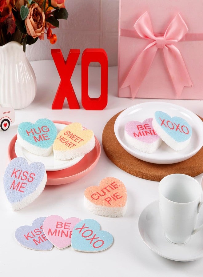Quera 12Pcs Valentine's Day Heart Kitchen Sponges Conversation Heart Water Absorbing Dish Washing Sponge Non Scratch Cleaning Scrub Sponges for Kitchen Bathroom Accessories Dish Scouring - Image 4