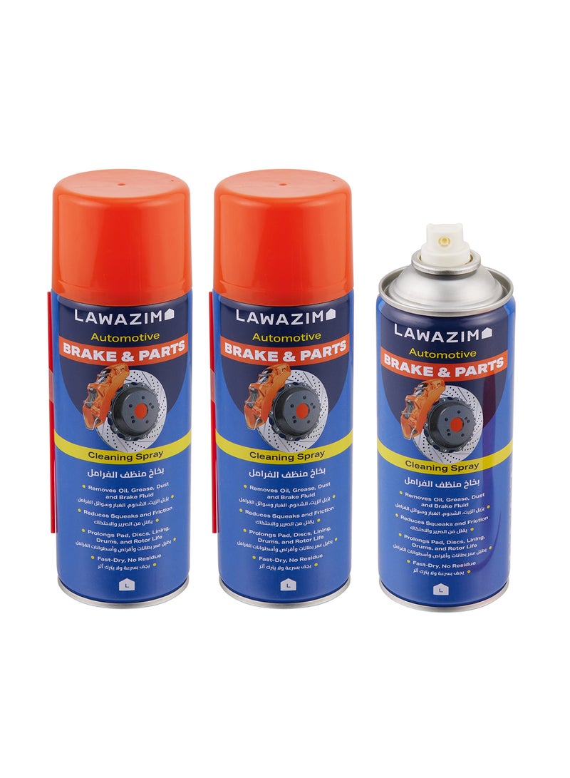 3-Piece Automotive Brake Cleaner - 450ml - Fast Drying Brake Parts Cleaning Spray with No Residue Formula and Precision Extension Straw for Disc, Pads, Rotors, Drums u0026 Routine Maintenance - Image 1