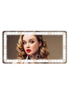 Captaintech Car Visor Vanity Mirror With Led Lights, Car Mirror Light Rechargeable Makeup Mirror With 3 Light Modes, Car Visor Mirror, Car Vanity Mirror For Car Truck SUV, White  - Image 1