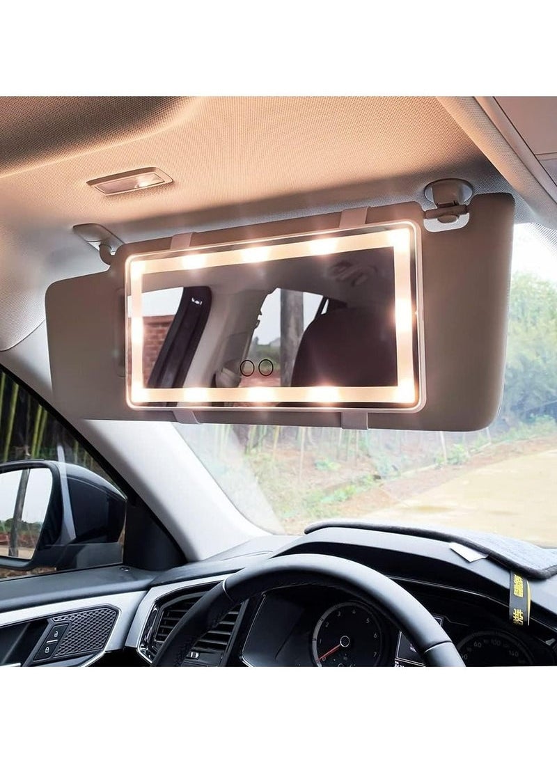 Captaintech Car Visor Vanity Mirror With Led Lights, Car Mirror Light Rechargeable Makeup Mirror With 3 Light Modes, Car Visor Mirror, Car Vanity Mirror For Car Truck SUV, White  - Image 4