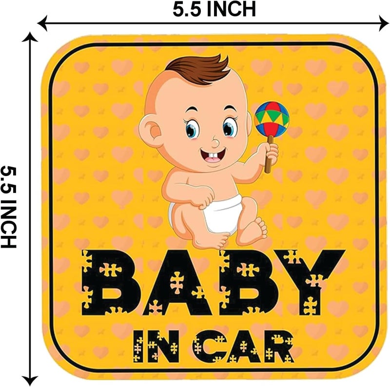 CVANU Baby On Board Kids Safety Warning Window Sign Sticker for Car PVC Vinyl CV15 (Pack of 2)(3) Solid anti-deform - Image 3