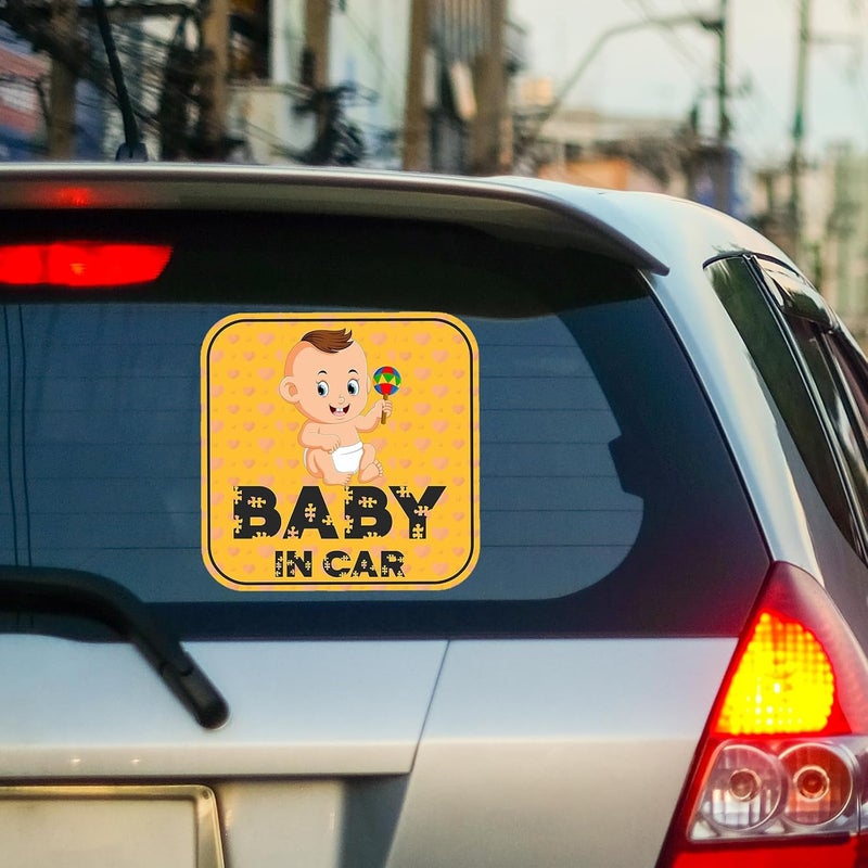 CVANU Baby On Board Kids Safety Warning Window Sign Sticker for Car PVC Vinyl CV15 (Pack of 2)(3) Solid anti-deform - Image 2