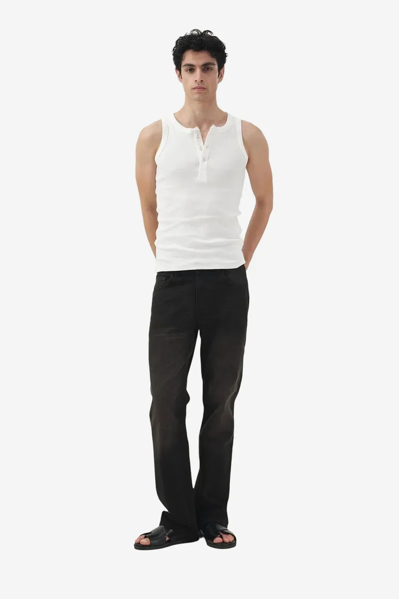 GIESTO Men's mid-waist straight-leg jeans