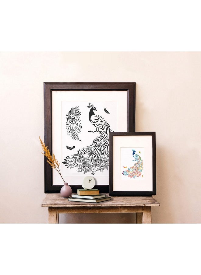 G GSS Designs Gss Designs Peacock Stencil Reusable Stencils For Painting On Wood Paper Scrapbook Album Fabric Wall 8.3X11.7 Diy Art Craft Peacock Feather Stencils Template  - Image 4