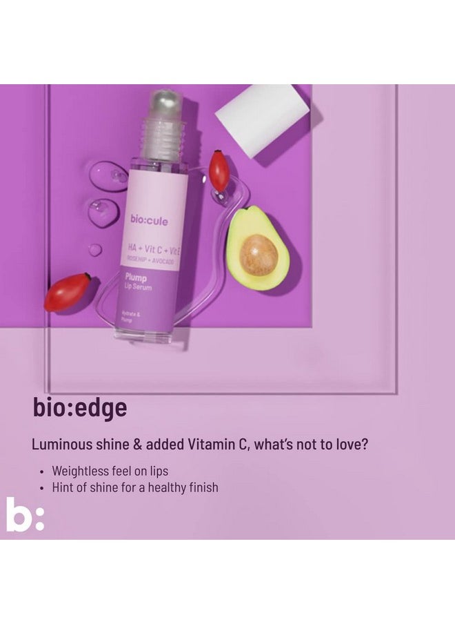 Biocule Plump Lip Serum For Lip Plumping Glow & Hydration ; With Hyaluronic Acid Vitamin C & Vitamin E From Rosehip & Avocado ; Lip Oil Rollon For Men & Women ; 100% Natural 10Ml  - Image 4