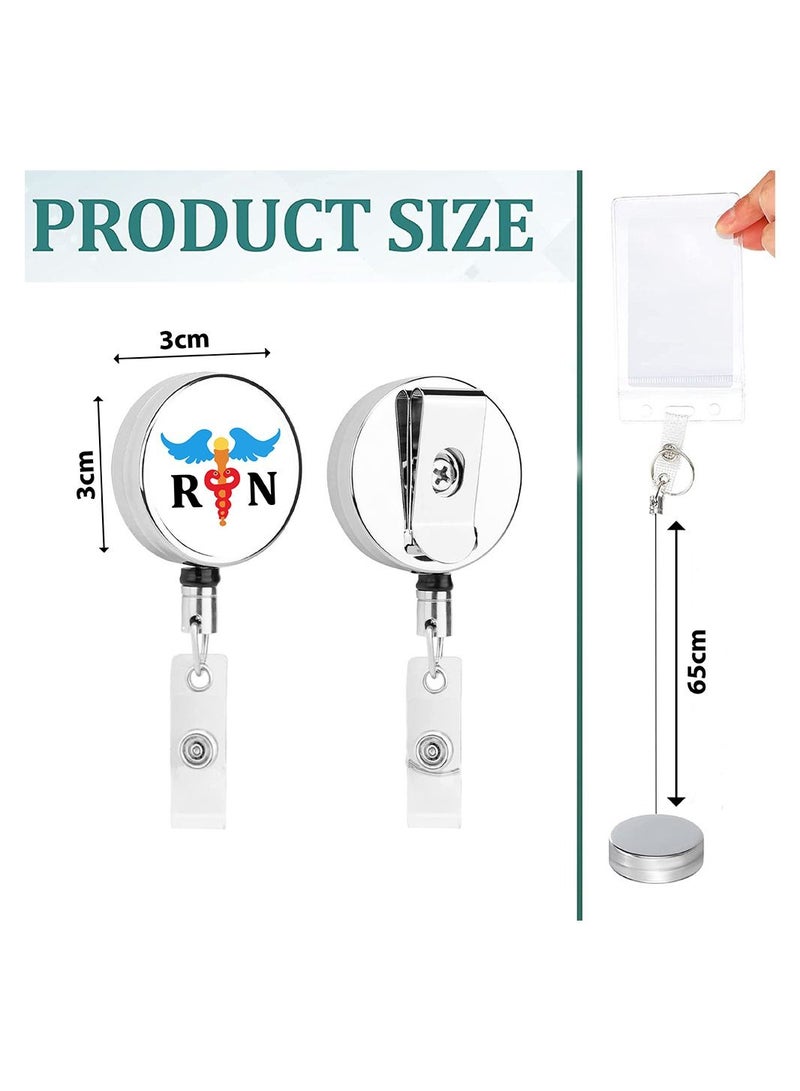 PRINTSHOP4ME Nurse Day Badge Reels Retractable - Durable Epoxy Coating and 5 Designs - Tich Button Clip and Badge Buckle - Nursing Appreciation Gifts (Design 3) - Image 3
