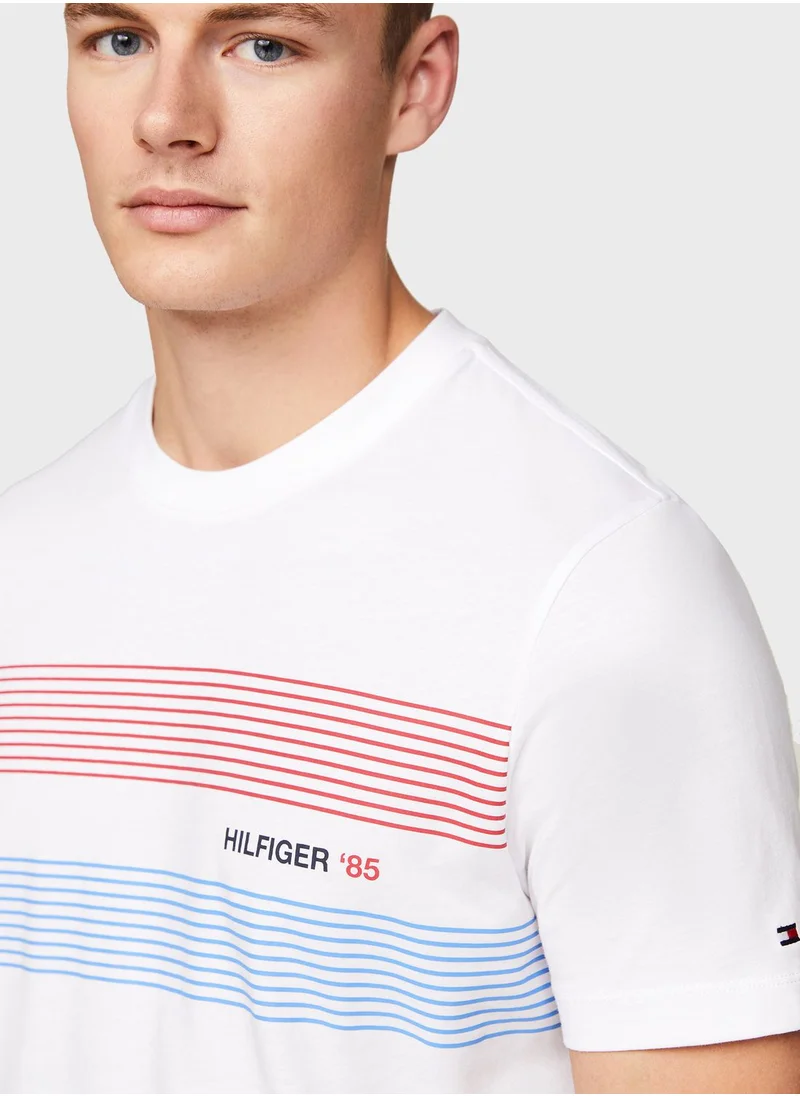 TOMMY HILFIGER Striped Crew Neck T-Shirt