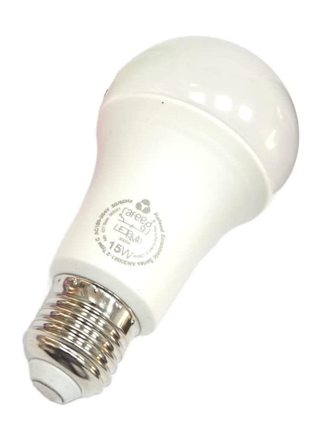 Rafeed - Led Bulb 15W 6500K White Light 50 60 Hz E27 Bulb 1500 Lumens Led Bulb Non Dimmable Lifespan 20 000 Hours Housing Plastic Save Power 80 Percent Bulb Interior Lighting Rfe 0256A - Image 1