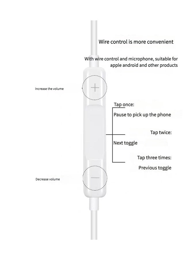 Wired In-Ear Headphones with Microphone – 3.5mm Jack Earbuds for Sports, Gaming & Mobile Use | Built-in Mic & In-line Controls - Image 3