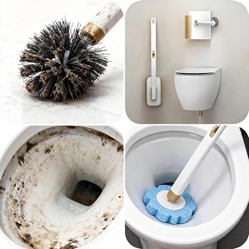 KIRIKIT Disposable Toilet Brush with 54 Refills–Toilet Bowl Wand Starter Kit, Wall Mounted Toilet Brush and Holder Set, Long Handle Scrubber Bathroom Toilet Cleaner System–3 Scents (Ocean, Lemon, Lavender) - Image 4