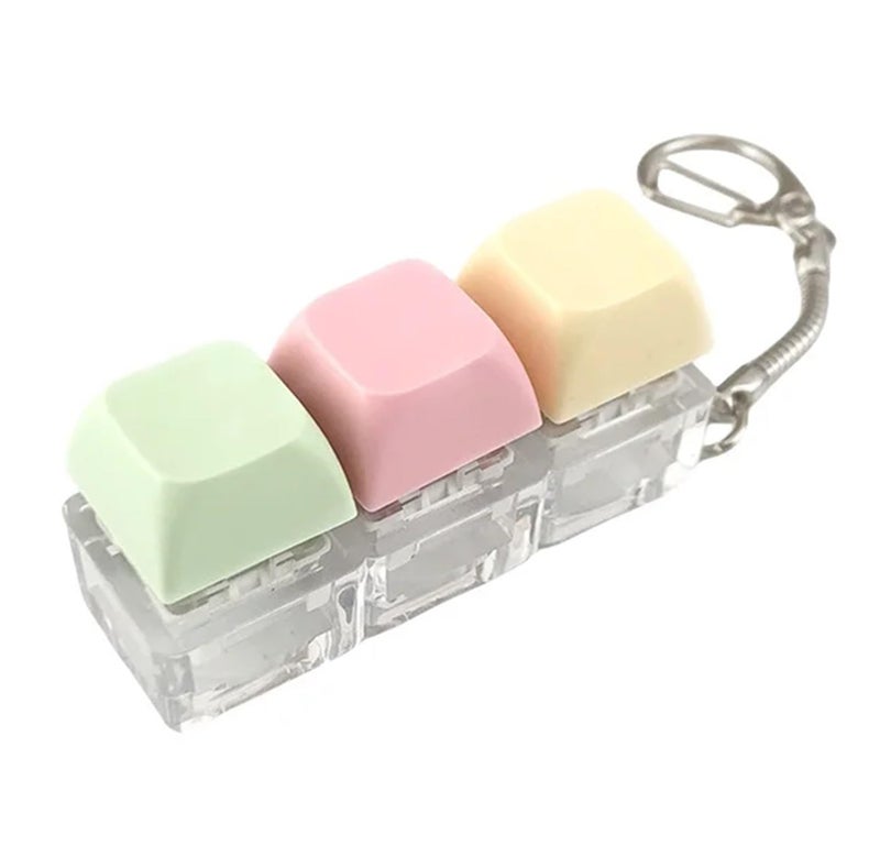 Cocoonkart 3-in-1 Colorful Keyboard Fidget Toys for Adults Mechanical Button Keyboard Clicker Keychain for Work Stress Relief (Random Colour) - Image 1