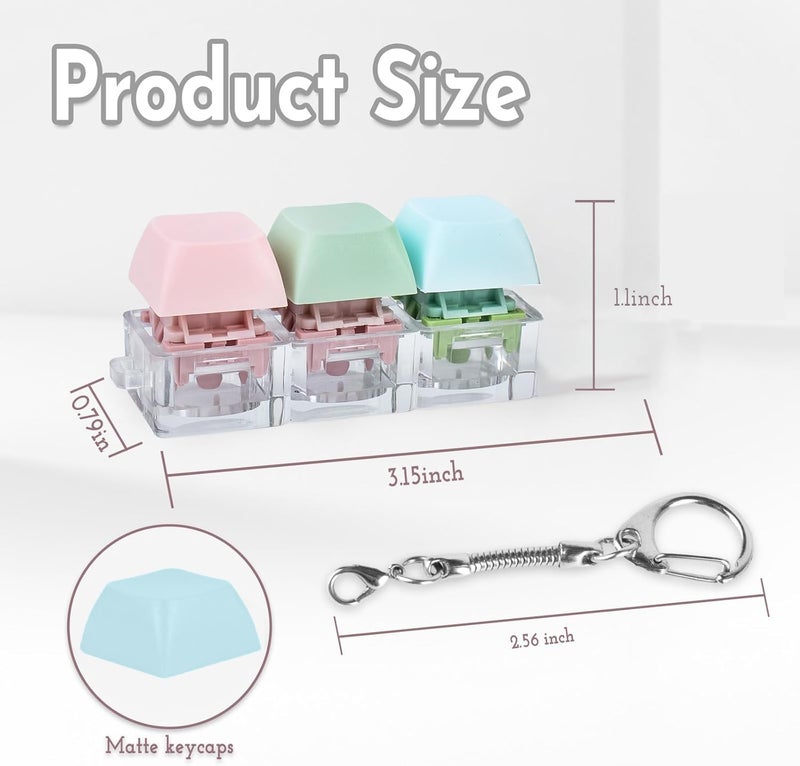 Cocoonkart 3-in-1 Colorful Keyboard Fidget Toys for Adults Mechanical Button Keyboard Clicker Keychain for Work Stress Relief (Random Colour) - Image 2