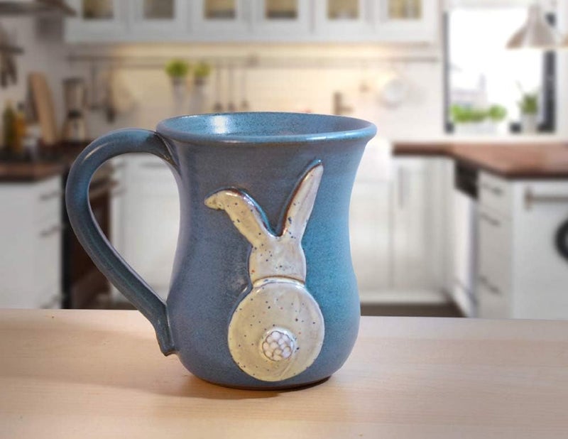 Modern Artisans Bunny Butt Mug  American Handmade Stoneware Pottery 14oz - Image 5