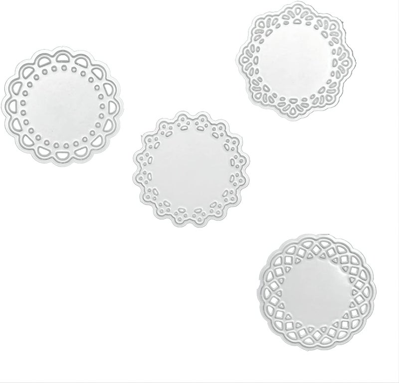 VVS Metal Die Cuts Set Include 4 Different Patterns Round Lace Flower Border Cutting Dies Cut Stencils for Scrapbooking Photo Album Decorative Embossing Paper Dies for Card Making Template (Upgrade) - Image 1