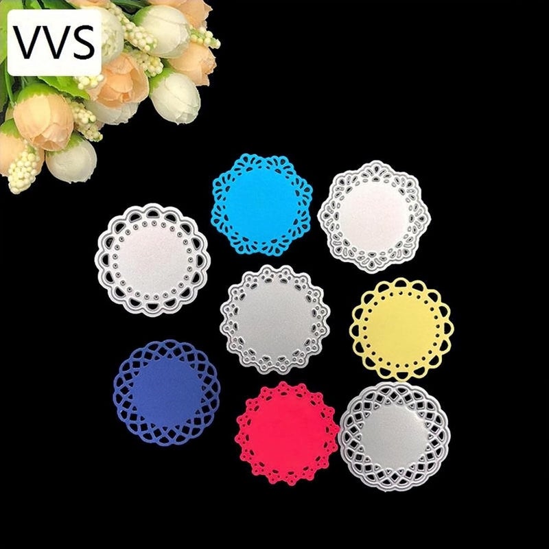 VVS Metal Die Cuts Set Include 4 Different Patterns Round Lace Flower Border Cutting Dies Cut Stencils for Scrapbooking Photo Album Decorative Embossing Paper Dies for Card Making Template (Upgrade) - Image 3