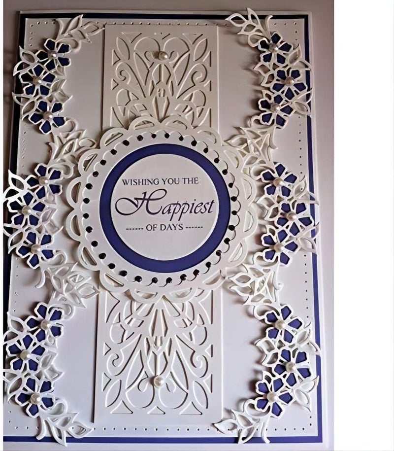 VVS Metal Die Cuts Set Include 4 Different Patterns Round Lace Flower Border Cutting Dies Cut Stencils for Scrapbooking Photo Album Decorative Embossing Paper Dies for Card Making Template (Upgrade) - Image 4