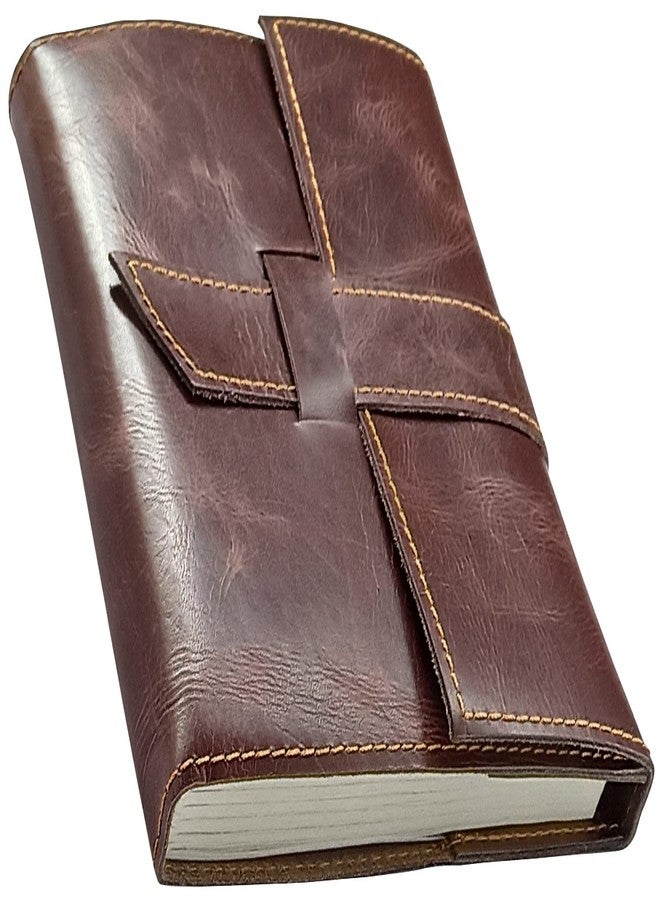 RUSTIC TOWN Brown Leather Journal Writing Notebook - Handmade Leather Bound Daily Notepad for Men & Women | Refillable Travel Office Journal | Unlined 8 x 6 inches Paper Notebook (Medium), 200 Pages - Image 1