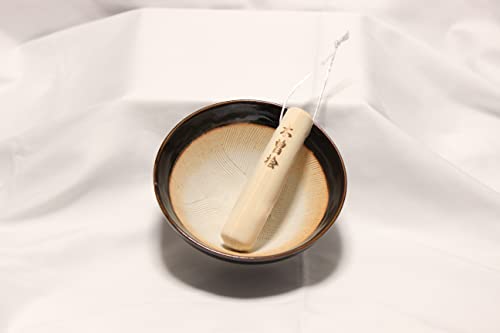 Mino Ware Made in Japan Ripple Ridge Mortar and Pestle Suribachi and Surikogi Set Small 5.91 Inches for Both Right and Left Handed Black Authentic Mino Ware Pottery K81714 - Image 4