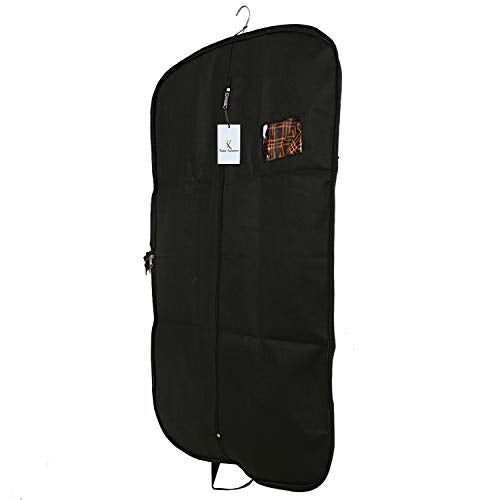 Kuber Industries Foldable 2 Piece Non-Woven Coat Cover, Black, 60 x1 x94 Cm - Image 2