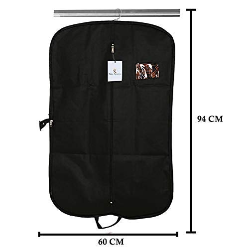 Kuber Industries Foldable 2 Piece Non-Woven Coat Cover, Black, 60 x1 x94 Cm - Image 3