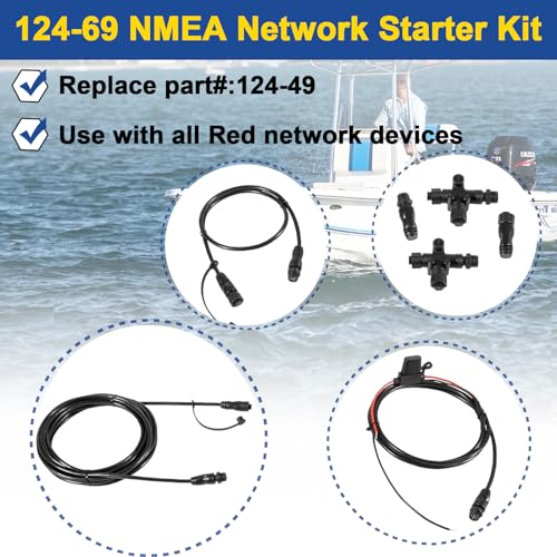YMT Replace 124-69 NMEA Network Starter Kit,for NMEA 2000 Node Terminators,Connection with T Connector,Compatible with Lowrance N2K-Exp-Rd-2 Network Starter Kit - Image 2