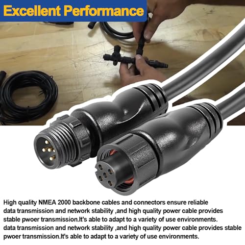 YMT Replace 124-69 NMEA Network Starter Kit,for NMEA 2000 Node Terminators,Connection with T Connector,Compatible with Lowrance N2K-Exp-Rd-2 Network Starter Kit - Image 4