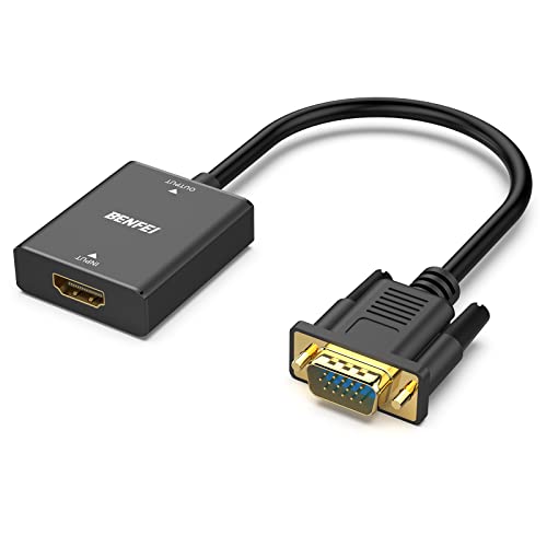 BENFEI HDMI to VGA, Uni-Directional HDMI Computer to VGA Monitor Adapter (Female to Male) with 3.5mm Audio Jack Compatible with TV Stick, Computer, Desktop, Laptop, PC, Monitor, Projector, Roku, Xbox - Image 1