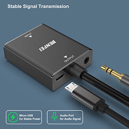 BENFEI HDMI to VGA, Uni-Directional HDMI Computer to VGA Monitor Adapter (Female to Male) with 3.5mm Audio Jack Compatible with TV Stick, Computer, Desktop, Laptop, PC, Monitor, Projector, Roku, Xbox - Image 2