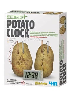 DIY Potato Clock Kit, Green Science Educational Set with LCD Display, Wall Hanging Decoration, , Galvanic Battery Experiment, , Compact Design, Clock & Cup Included