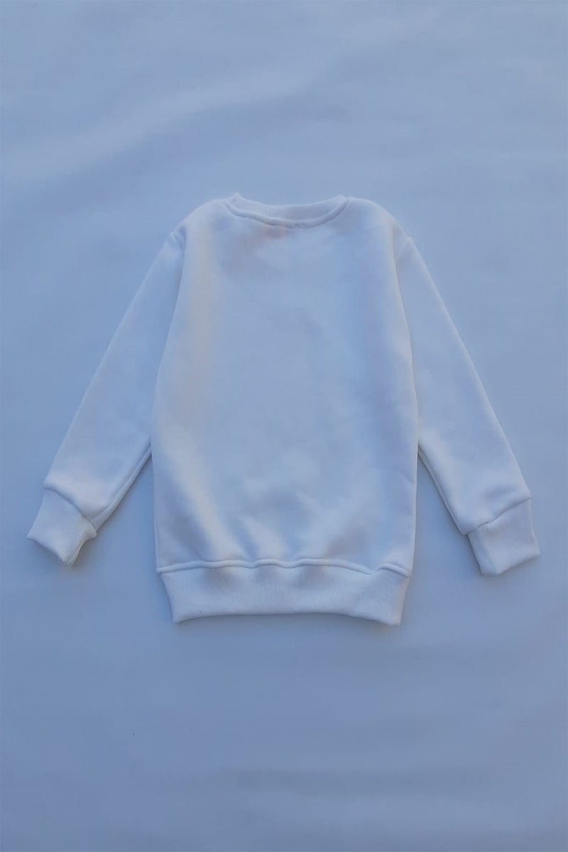 The Wert Unisex White Basic Polar Fleece Knitted Thick Sweatshirt  - Image 2