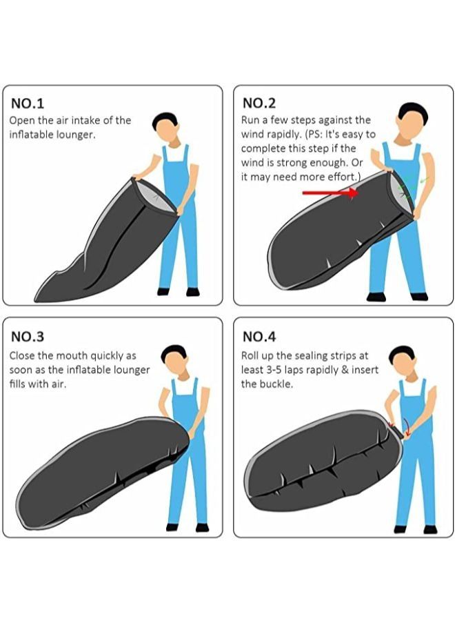 Generic Inflatable Lounger Sofa Bed Sleeping Bag for Beach Camping Lake Garden - Image 3