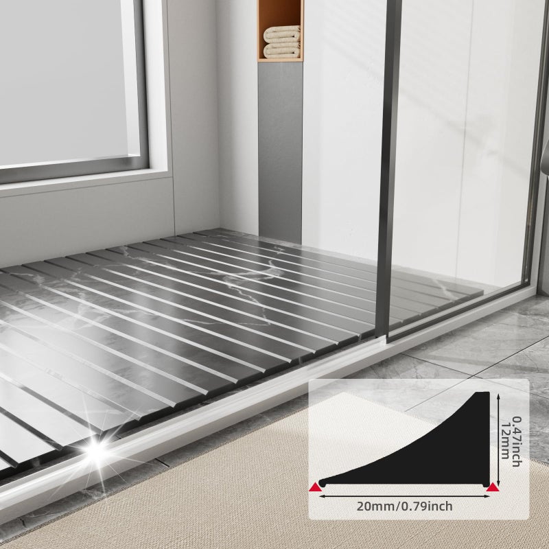 cuysfead 39 Inch Water Guard for Kitchen Sink, Silicone Rubber Kitchen Splash Guard, Corner Dam Water Retaining Strip for Countertop, Shower, Bathroom, Self Adhesive Caulk Seal Strip Edge Trim (Transparent) - Image 2
