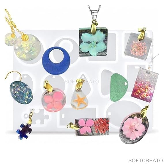 Resin Moulds Silicone, Epoxy Resin Moulds, 12 Cavity Crystal Epoxy Mould, 1 Pc, for DIY Personalised Simple Handmade Jewellery Making Pendant Earrings Decorative - Image 2