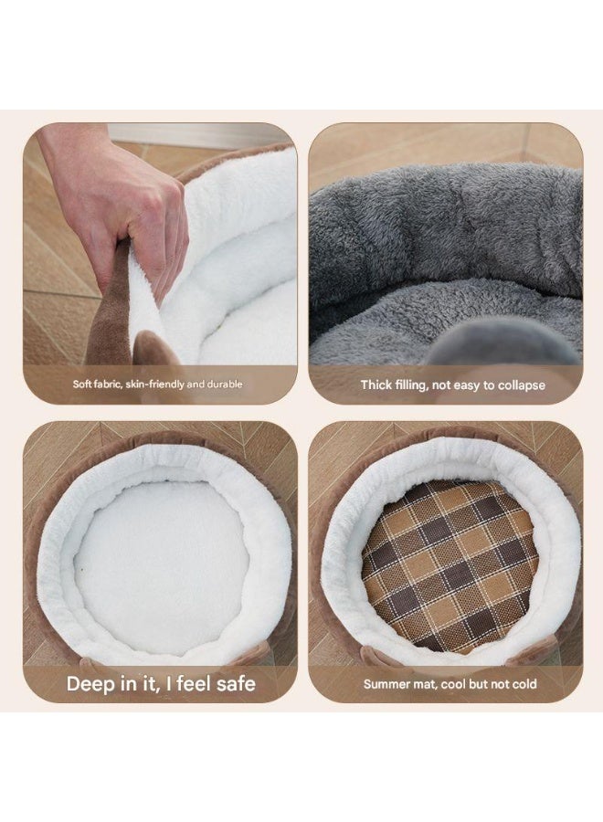 A.M Soft Warm Cat Cave Bed Cat Houses for Winter, Warm Cat Sleep Nest Anti-Slip & Water-Resistant Bottom Lovely Shape - Image 3