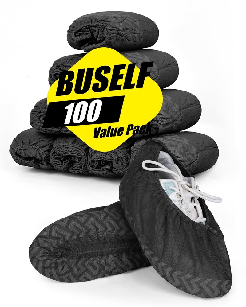 Buself 100 Count Shoe Covers Disposable Non-Slip, Premium Cloth Boot Covers, Slip-resistant, Durable, Breathable, Non-toxic, Recyclable - Image 1