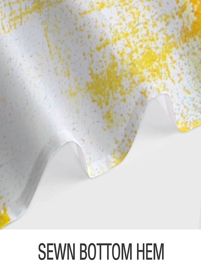 Wathon Yellow Ombre Fabric Shower Curtain Funny Black Art Get Naked on Abstract Paint Brush Graffiti Design Bath Curtain, Modern Chic Mustard Yellow Grey Bathroom Shower Curtain Set with Hooks 72X72IN - Image 5