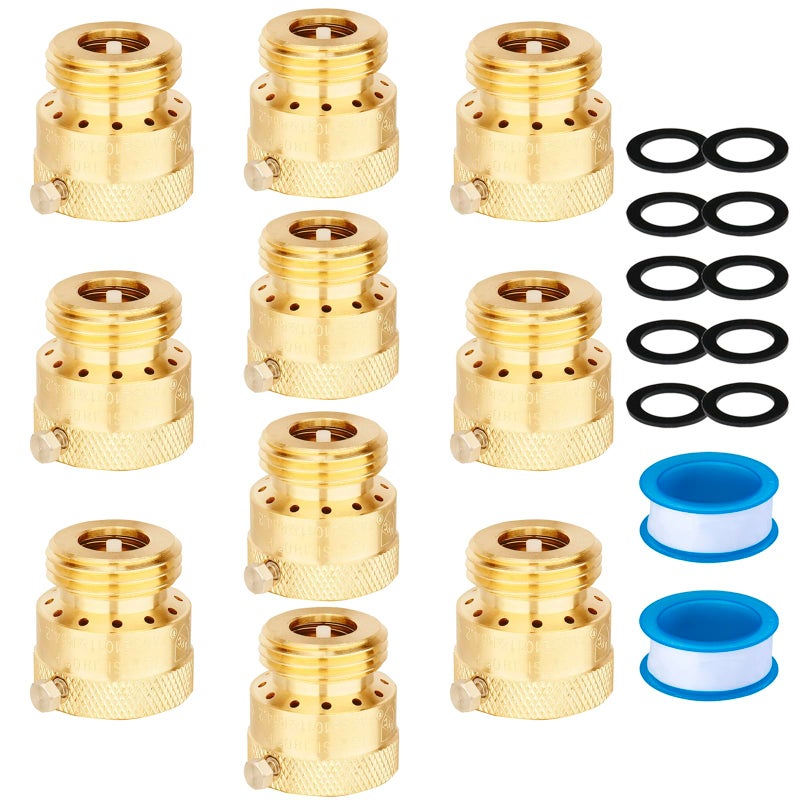 WHK Hose Bib Backflow Preventer Vacuum BreakerGarden Hose Check Valve to Connect 34 Inch Outdoor Faucet SpigotSprinklerRVAntiSiphon10 Packs - Image 2