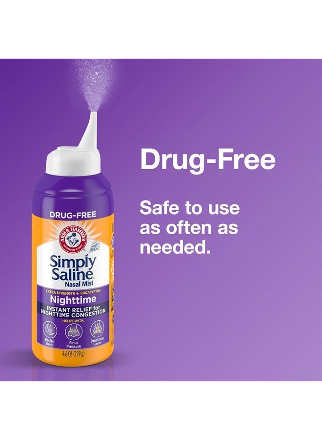ARM & HAMMER Simply Saline Nighttime Nasal Mist 4.6oz- Instant Relief for SEVERE Congestion- One 4.6oz Bottle - Image 4