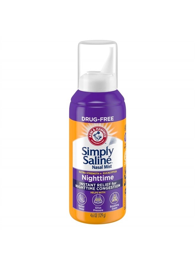 ARM & HAMMER Simply Saline Nighttime Nasal Mist 4.6oz- Instant Relief for SEVERE Congestion- One 4.6oz Bottle - Image 1