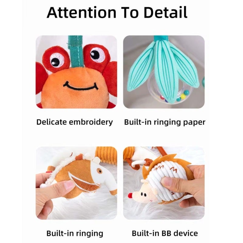 Hanging Baby Rattle: 28*27Cm Cute Panda Design - Built-In Ringing Paper & BB Devices, Hand-Eye Coordination Training For Crib, Stroller Baby Entertainment - Image 5
